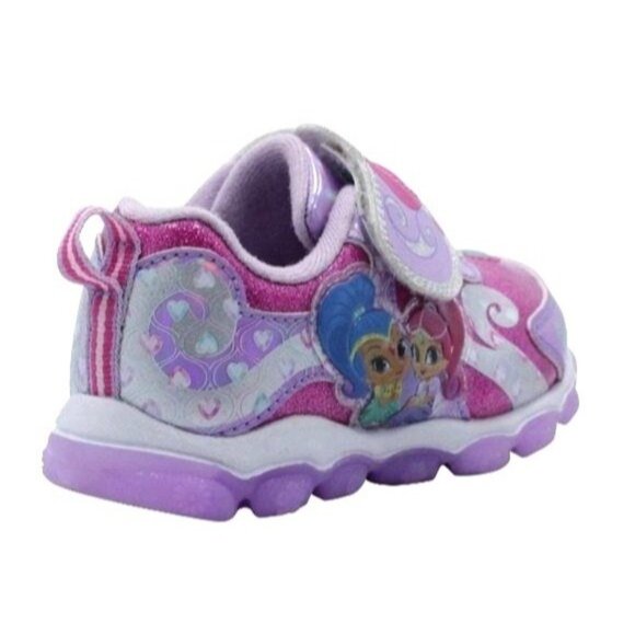 Shimmer & Shine Size 7 Shoes Girls Light-Up Cushioned Insole Pink Purple - Picture 7 of 10